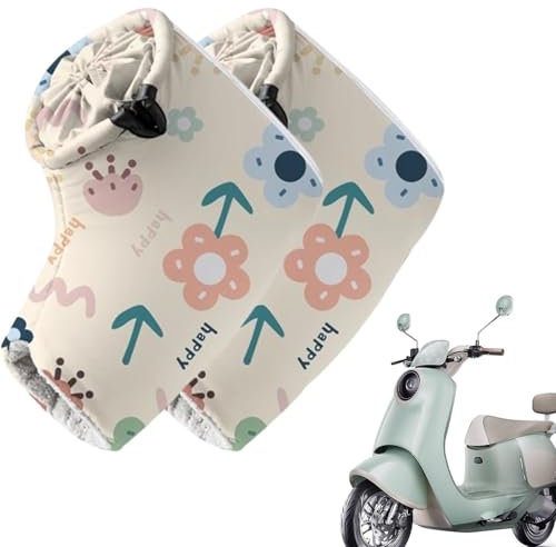 Gants De Guidon Scooter Hiver Impermeable, Universel Gants De Guidon De Moto Hiver, Thermique Coupe-Vent Gants De Guidon Vélo Femme, Manchon De Guidon pour VTT Vélo Electrique Trottinette