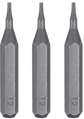 QUARKZMAN 3 Stück T2 Schraubendreher Torx Bit Set, Bitsatz 4mm Sechskantschaft 28mm/1,1 Zoll Länge Magnetisch Stern 6 Punkt Kopf Sechskant Bits S2 Stahl Werkzeugset Elektroschrauber Tools