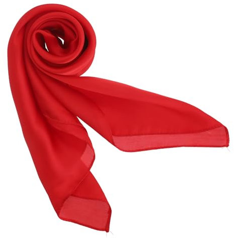 Ptwola 70 x 70 cm Große Quadratische Schals für Damen Seide Kopftuch Bandanas Silk Head Scarf Elegant Seidentuch Haartuch Halstuch Haarschmuck Accessoire Stirnband (Rot)
