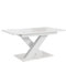 MEBLINI Esstisch Ausziehbar - Esszimmertisch Modern - Küchentisch - Säulentisch - Ausziehtisch - Dining Table - Esszimmertische - 140-180x80x75cm - Bronx - Weiß Marmor/Weiß Matt