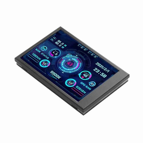 Monitor de Temperatura de la Computadora, Pantalla Caja PC 3.5in LCD Monitor Temperatura la Computadora, Vista Completa IPS con su PC e Incluye una Función Ajuste Brillo sin Paso para Pantalla para
