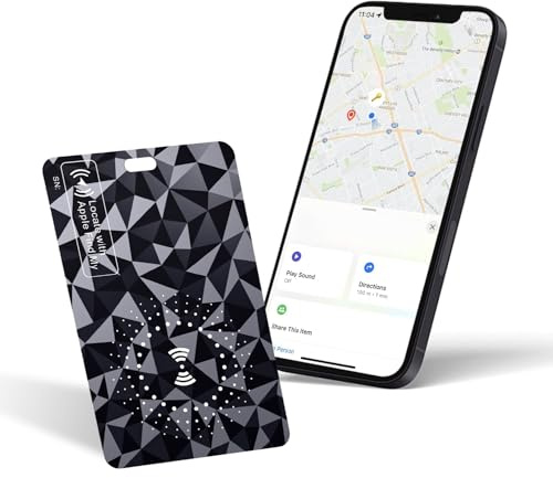 lulaven Ucard Brieftaschen-Tracker-Karte 1,dünner Bluetooth-Tracker,funktioniert nur mit Apple Find My iOS,Brieftaschenfinder und Artikel-Locator für Geldbörse,Gepäckanhänger und mehr(Diamant)