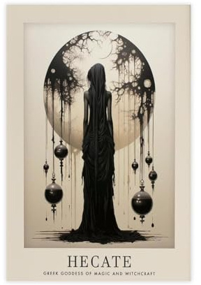 NFDVFHFRQ Poster der Göttin Hecate, Leinwandposter, Wandkunst, Dekordruck, Bild Gemälde für Wohnzimmer, Schlafzimmer, Dekoration, 30 x 45 cm