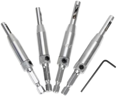 4-in-1 Hinge Drill Bit Set, 77mm Hex Shank Hole Cutter for Door & Cabinet Installation