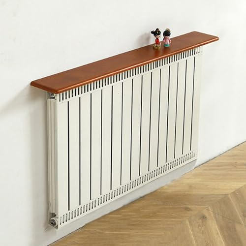 HARELA Long Wooden Radiator Shelf Maximize Space, Modern Style Radiator Cover Over Radiator Shelf, Floating Display Shelves for Living Room Bedroom(Brown,130x20cm/51.2x7.9in)