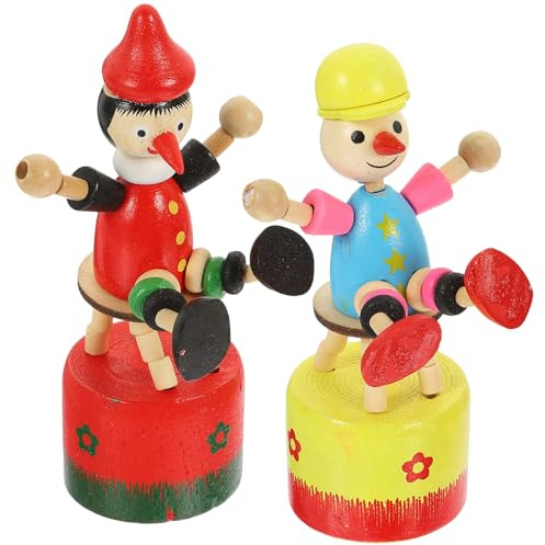 LOORGVEL 2 Stück Dekorative Holz Clowns als Tischfigur für Zuhause