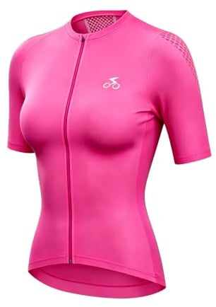 spocyclife Radtrikot Damen Kurzarm/Langarm, Fahrradtrikot Atmungsaktiv Rennrad Trikot Schnell Trocknen Fahrrad Shirt mit 3 Taschen für Frauen Outdoor Sport