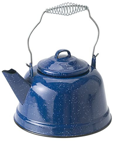 Gsi Teekessel für den Außenbereich, emaillierter Stahl, 10 Tassen, Teekessel für Kochen im Freien, Camping, Hütte und Küche zu Hause