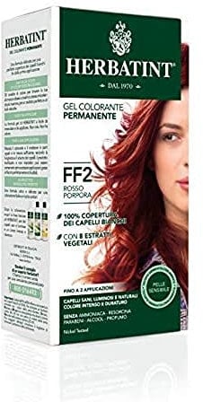 Herbatint Permanente Haarfarbe FF2 Purpurrot – 150 ml, ohne Ammoniak, 100% Abdeckung für weißes Haar, für empfindliche Haut, mit 8 natürlichen Bio-Extrakten