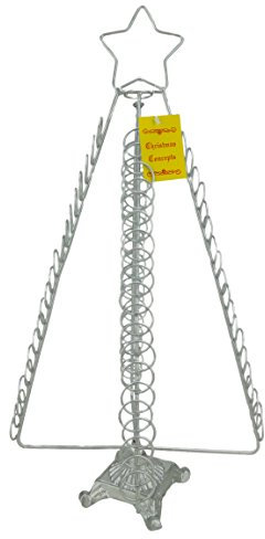 Christmas Concepts® Nuovo Supporto da 50 cm in Metallo Argento Albero di Natale con Decorazioni Natalizie (80 Carte) Pieghevole