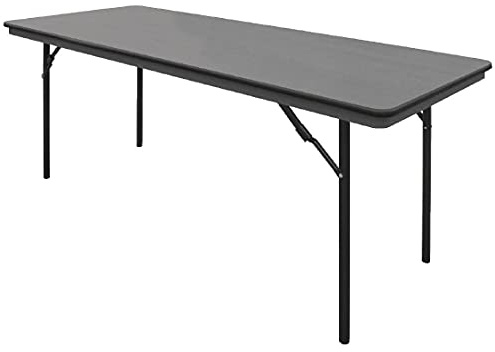 Bolero - GC596 Klapptisch, rechteckig, 1,8 m, Beine mit Scharnieren, Stahlrahmen, einfacher Aufbau, grau, 1 Stück