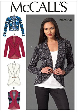 Mccall's Patterns MC7254Z Sizes Large 16-18/X-Large 20-22 Misses Cardigans