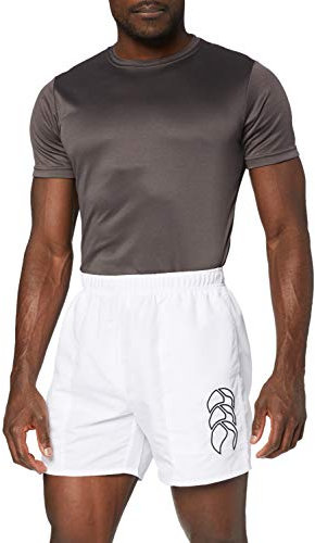 Canterbury Men's Tactic Rugby Shorts | Internal Drawstring & Pockets | Gym/Training Short Leisure Shorts, White, M