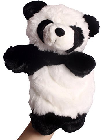 andux Zone Tierhandpuppen aus Plüsch,Handpuppe Handspielpuppe Plüsch Puppe Mini Tier Cartoon Tiermotive Panda (SO-02)