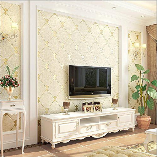 KeTian moderno Simple 3d imitación de ciervo papel pintado para pared para salón o dormitorio TV fondo Diamond Celosía Patrón rollo de papel de pared beige 0.53mx 10m=5.3m2