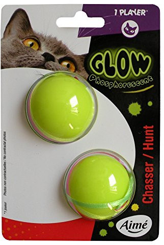 AIME Jouet pour Chat, Balles phosphorescentes X2, Jouets Lumineux, Jouets Interactifs pour Chat