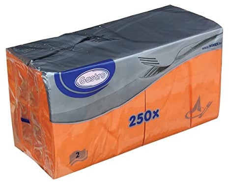 Servietten 2-lagig, 24 x 24 cm orange [250 Stück]