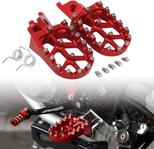 Motorrad Fussrasten Rot für CR125 CR250 CRF150R CRF250R CRF250X CRF250RX CRF250L CRF250M CRF300L CRF450R CRF450RX CRF450X CRF450L CRF450RL CRF1000L CRF1100L
