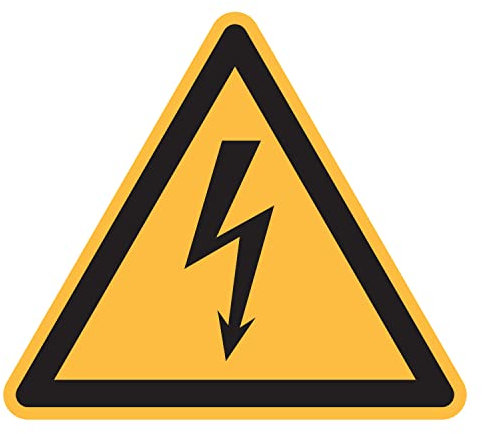 Schild Warnung vor elektrischer Spannung, Alu, SL 200 x 0,5 mm, ASR A1.3 / ISO 7010, W012