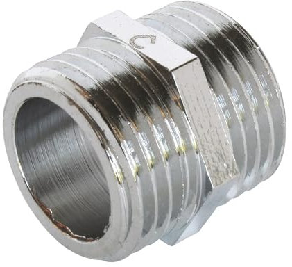 SOMATHERM FOR YOU, Mamelon en laiton nickelé double mâle 15/21 - Raccord durable pour tuyauteries d'eau chaude et froide - Étanchéité sur filet ou joint plat - Installation facile