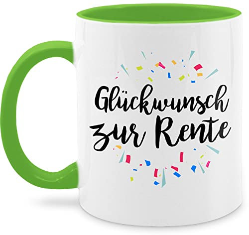 Tasse Tassen 325ml - Rentner - Glückwunsch zur Rente - 325 ml - Hellgrün - rentnerin 2022 geschenk für renteneintritt retirement glückwünsche teetasse zum abschied rentnertasse ruhestand