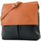 modamoda de T63 Damen Nappaleder Umhängetasche Schultertasche handmade in Italy, Farbe:Schwarz/Cognac