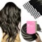YoungSee Tape Extensions Echthaar Schwarz Extensions Echthaar Tape Schwarz Ombre Silber Echthaar-Extensions Tapes 30cm Tapes in Haarextensions-Echthaar Glatt 30g #1B/S/1B