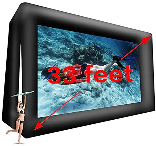 Écran géant gonflable d'extérieur de 10 m – Projection avant et arrière – Écran de projection gonflable portable pour grandes fêtes, facile à installer, avec ventilateur 230 V 750 W