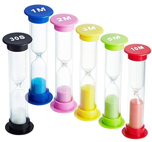 XCOZU 6 Pièces Sabliers 30 Sec / 1 Minute / 2 Minutes / 3 mins / 5 Minutes / 10 Minutes, Minuterie Horloge de Sable Hourglass pour Cuisine, Jeu, Maison, Bureau, Brosse à Dents pour Enfants
