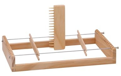 Ledacolor Webrahmen XL Format für Kinder und Erwachsene | Weben Lernen | Schulwebrahmen aus Holz | 53,5 x 40 cm | langlebige Quaität | Webrahmen groß aus Holz | inkl. Webschiffchen und 2 Haken