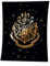 Harry Potter Wohn-Decke 150x200 cm ☆ Coral Fleece-Decke Hogwarts Wappen Fanartikel Kuscheldecke für Kinder und Erwachsene ☆ Geschenk, Überwurf schwarz