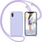 Nupcknn Liquid Silikon Handykette Hülle für iPhone X/iPhone XS Hülle Necklace(abnehmbar) Hülle mit Kordel zum Umhängen Handy Schutzhülle mit Band (Lila, 5.8)