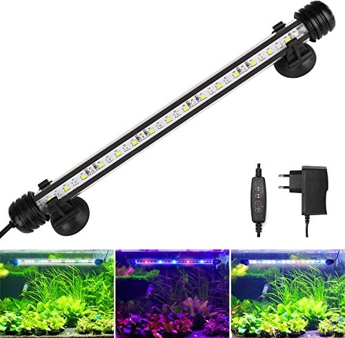 BELLALICHT LED Timer Aquarium Light - RGB-White Aquarium Lamp with Built-in Timer Dimmer, Dimmable 10 Brightness Levels, IP67 Waterproof for Fish Tank Plant, L-29C