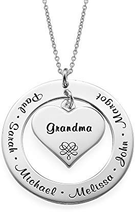 MyNameNecklace MYKA Personalisierte Kette für Großmütter und Mütter aus Sterling Silber 925 / Vergoldet - Geschenk für Damen - Mutter - Freundin (925er Sterling Silber)