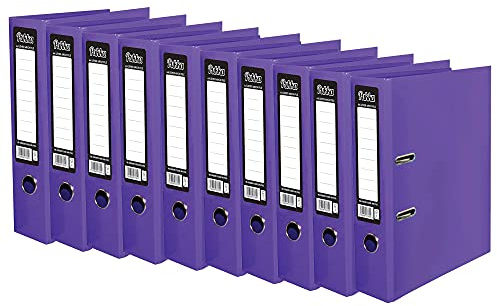 10 x Pukka A4 Glossy 2-Ring Lever Arch File School Work Office 75mm Spine File Organiser (Purple)