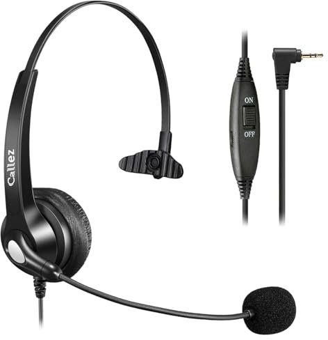 Cuffie telefoniche fisse senza fili con microfono Cancelling, 2,5 mm, compatibili con Panasonic Gigaset C430A C530 CL660HX S850 Yealink W52P Cisco Grandstream Polycom DECT telefoni fissi
