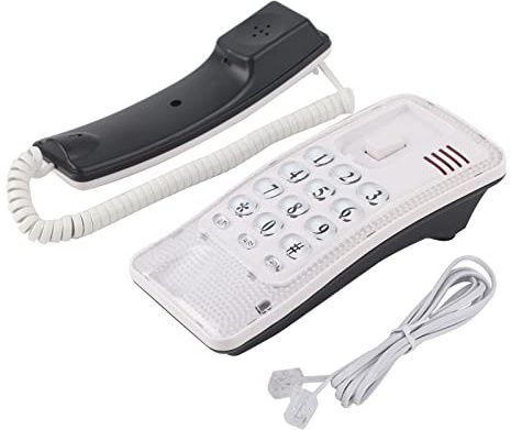 Schnurgebundenes Festnetztelefon, Festnetztelefon mit Flash-Wahlwiederholungsfunktion für die Letzte Nummer, Tragbares, an der Wand Montierbares Telefon für Bankanrufe Im Home Hotel Office(Weiß)