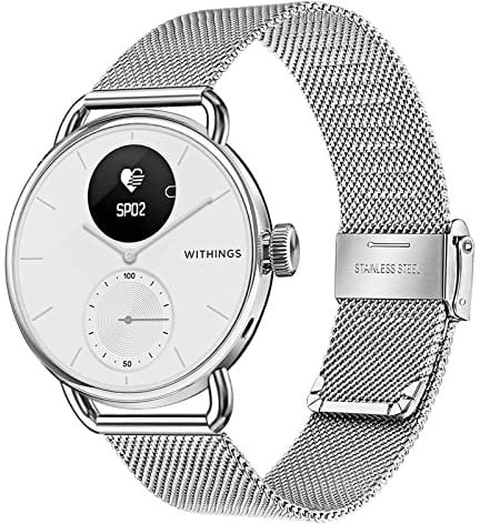 TRUMiRR Kompatibel mit Withings ScanWatch 38mm Armband, 18mm Mesh Gewebtes Edelstahl Armband Quick Release Metall Uhrenarmband für Withings Steel HR 36mm / Move/Steel Smartwatch