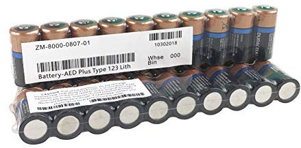 Battery AED Plus Type 123 Lith Z OLL AED per D efibrillazione Monitor ZM-8000-0807-01 Tipo 123 CR17345 Batteria al Litio 3V Made in USA D URACELL