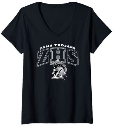 Donna Maglietta classica Zama Trojans Maglietta con Collo a V