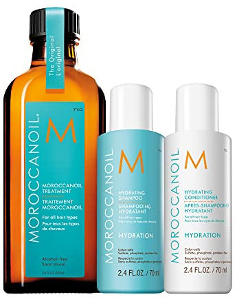 Moroccanoil Feuchtigkeitsspendender Shampoo und Conditioner 70ml mit Behandlung 100ml