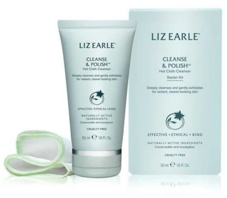 Liz Earle Cleanse and Polish Hot Cloth Cleanser 50ml With One Pure Cotton Cloth