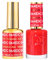 DND DC Gel Polish Set, Red Collection, UV/LED Gel Polish and Air Dry Nail Lacquer, Matching Chip-Free Polish Duo, 064 Valentine Red, 0.5 Fl Oz