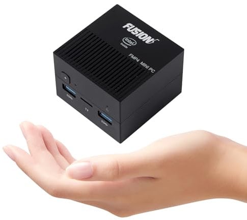 Fusion5 FMP4 Mini PC Windows 11 Home Mini Computer, 128GB Storage and 8GB RAM - Small & Portable Desktop Computer with Dual Band WiFi, Bluetooth, HDMI, USB 3.0, Micro SD Card Slot