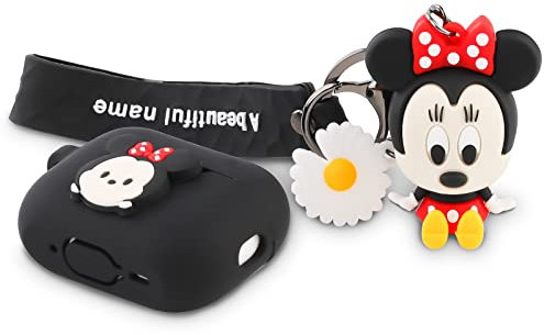 Derhom Airpods Pro 2 Silikon Niedliche Lustige Abdeckung Kompatibel mit Apple Airpods Pro und Pro 2[Cartoon mit Puppe Serie] (Minnie)