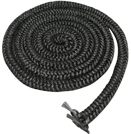 Ofendichtschnur Kamindichtung, Kamindichtung Dichtung Dichtband für Kaminofen, 2.5M Dichtschnur Dichtungsband für Kamin Smoker Ofen -Dichtungsschnur Schnur aus Glasfaser, Schwarz (12mm)