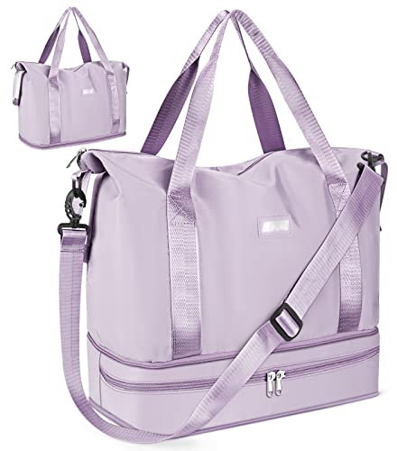 Sporttasche Faltbare Reisetasche mit Schuhfach und Nassfach, CS COSDDI Wasserabweisende Weekender Gym Travel Bag Handgepäck Tasche Trainingstasche für Damen Herren