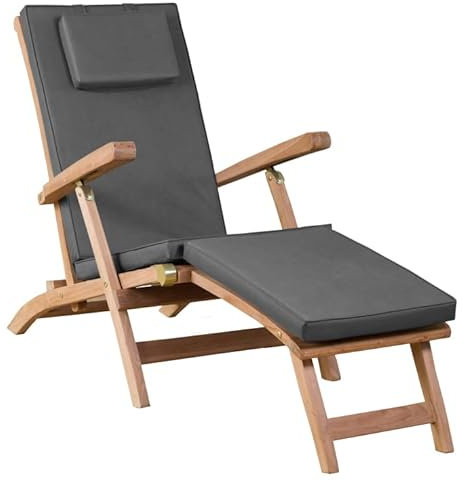 Yoursol Deckchair Woodie, Teak Natur, witterungsbeständig, mehrfach verstellbare Gartenliege