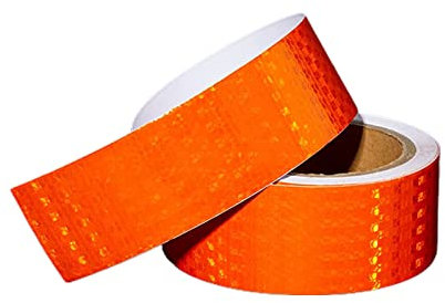 Reflective Tape caution tape road tape,Warning Adhesive Tape Outdoor for Floor Marking, Trailers, Trucks, Cars,Boats,red,2.5cm*3m (Color : Orange, Size : 2.5cm*3m)