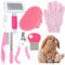 MIAOZ Rabbit Care Set with Nail Clippers and Trimmer, Pet Hair Remover, Long and File, Flea Comb, Shampoo Bath Brush for Rabbits, Puppies, Kittens, Guinea Pigs, Ferrets, Small Animals (Pink)